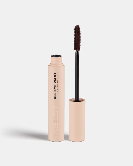Коричнева туш INGLOT ALL EYE WANT Brown, 8,5 мл